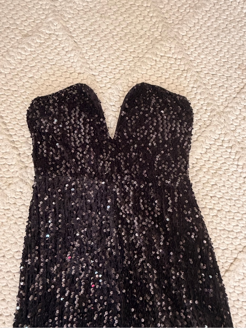 Strapless Black Sequin Jumpsuit